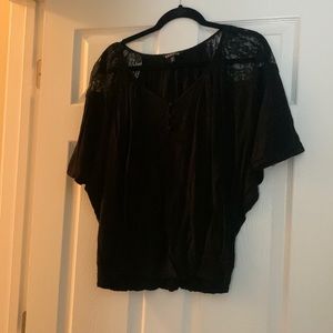 Express size medium black top with some lace on the shoulders